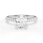 Cora Oval Cut Lab Grown Diamond 18Kt White Gold Engagement Ring