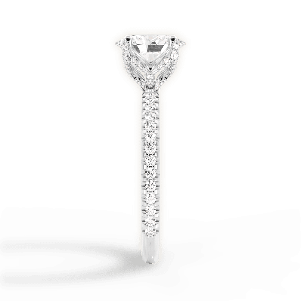 Cora Oval Cut Lab Grown Diamond 14Kt White Gold Engagement Ring - View 4