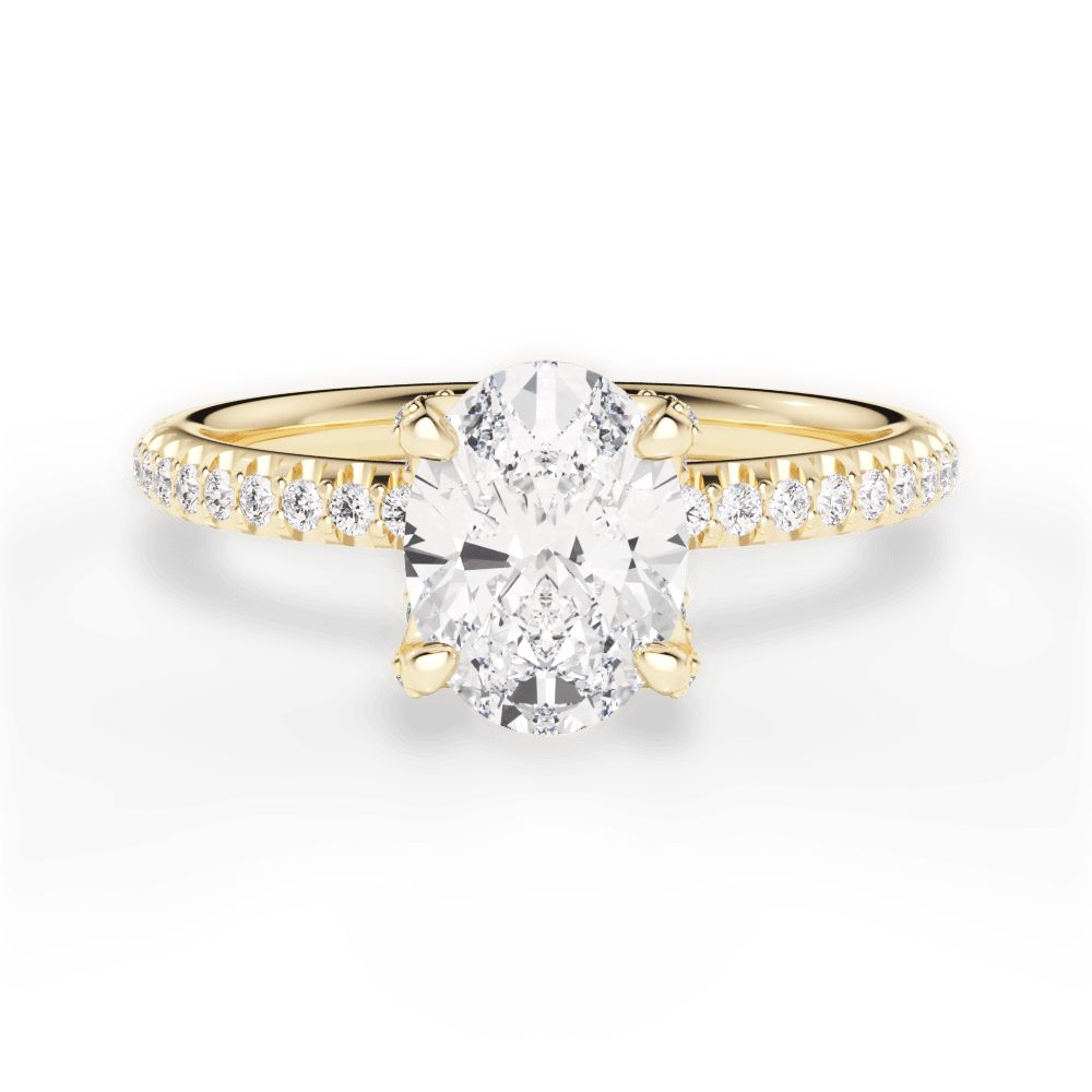 Cora Oval Cut Lab Grown Diamond 18Kt Yellow Gold Engagement Ring