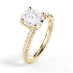 Cora Oval Cut Lab Grown Diamond 18Kt Yellow Gold Engagement Ring - View 3
