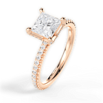 Cora Princess Cut Lab Grown Diamond 18Kt Rose Gold Engagement Ring - View 4