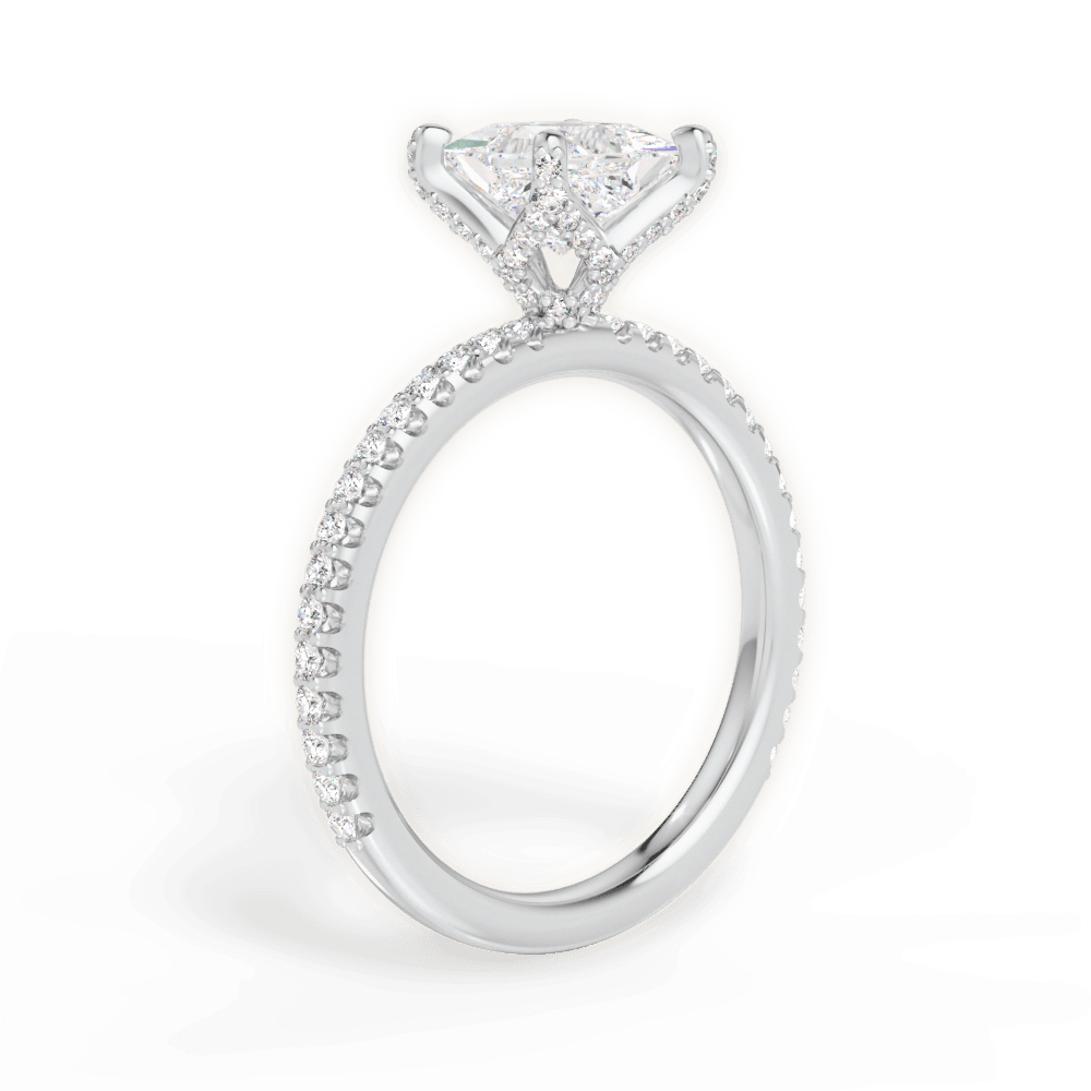 Cora Princess Cut Lab Grown Diamond 14Kt White Gold Engagement Ring - View 3