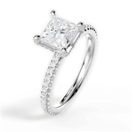 Cora Princess Cut Lab Grown Diamond 14Kt White Gold Engagement Ring - View 4
