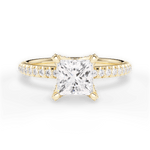 Cora Princess Cut Lab Grown Diamond 18Kt Yellow Gold Engagement Ring