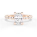 Cora Radiant Cut Lab Grown Diamond 18Kt Rose Gold Engagement Ring