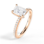 Cora Radiant Cut Lab Grown Diamond 18Kt Rose Gold Engagement Ring - View 3