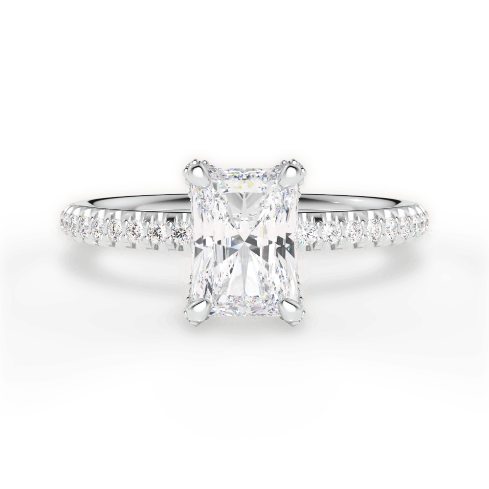 Cora Radiant Cut Lab Grown Diamond 18Kt White Gold Engagement Ring