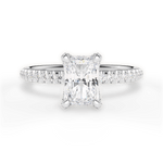 Cora Radiant Cut Lab Grown Diamond 14Kt White Gold Engagement Ring