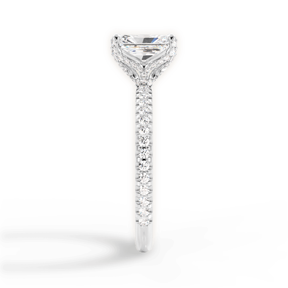 Cora Radiant Cut Lab Grown Diamond 14Kt White Gold Engagement Ring - View 3