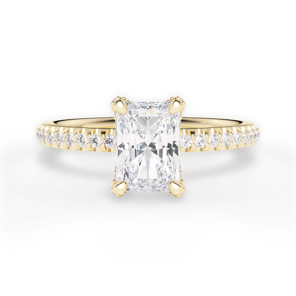 Cora Radiant Cut Lab Grown Diamond 18Kt Yellow Gold Engagement Ring