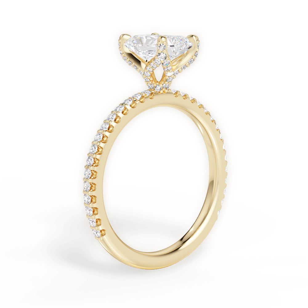 Cora Radiant Cut Lab Grown Diamond 18Kt Yellow Gold Engagement Ring - View 3