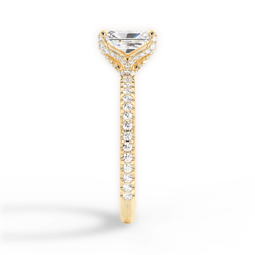 Cora Radiant Cut Lab Grown Diamond 18Kt Yellow Gold Engagement Ring - View 4