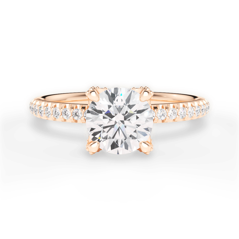 Cora Round Cut Lab Grown Diamond 18Kt Rose Gold Engagement Ring