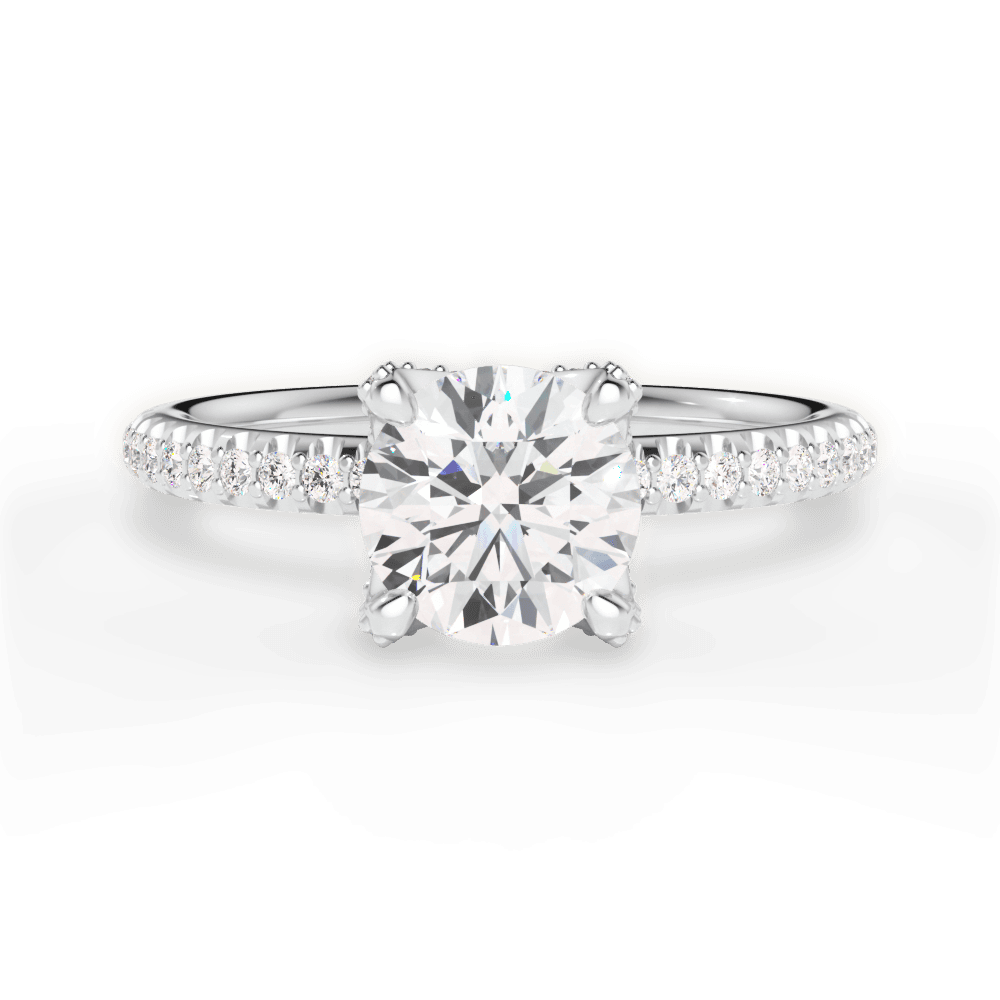 Cora Round Cut Lab Grown Diamond Platinum Engagement Ring