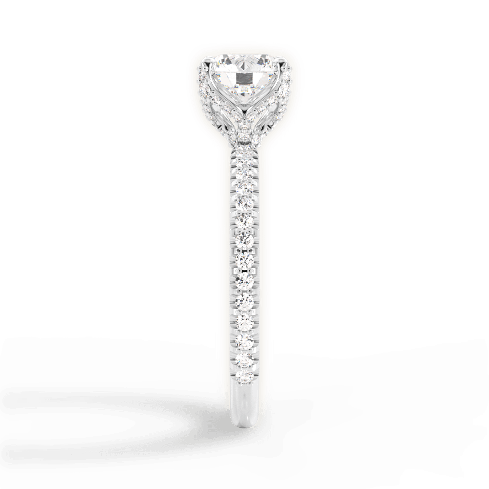 Cora Round Cut Lab Grown Diamond Platinum Engagement Ring - View 2
