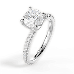 Cora Round Cut Lab Grown Diamond 18Kt White Gold Engagement Ring - View 4
