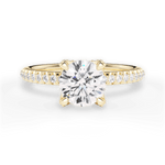 Cora Round Cut Lab Grown Diamond 18Kt Yellow Gold Engagement Ring
