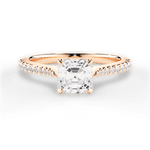 Danielle Asscher Cut Lab Grown Diamond 18Kt Rose Gold Engagement Ring