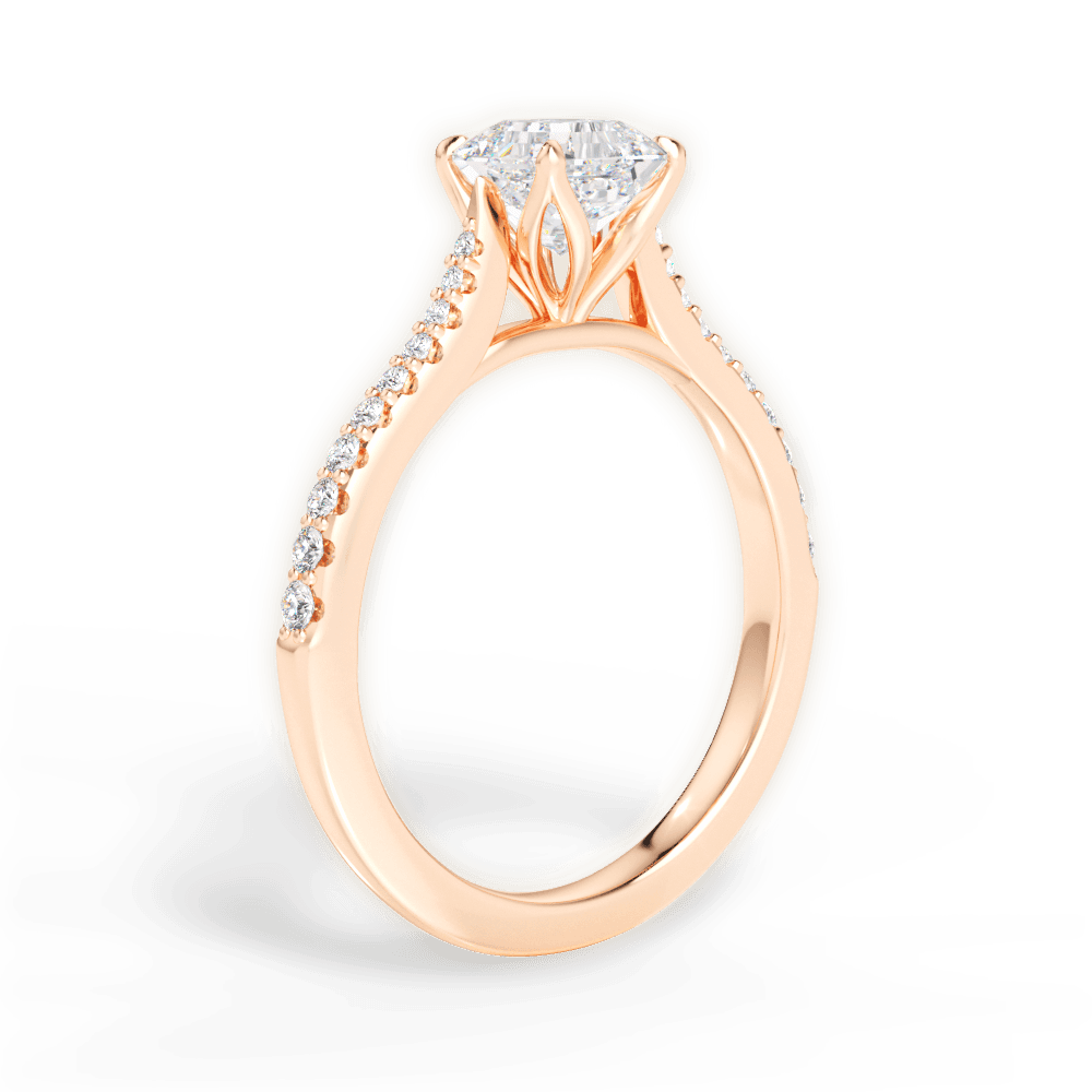 Danielle Asscher Cut Lab Grown Diamond 18Kt Rose Gold Engagement Ring - View 2