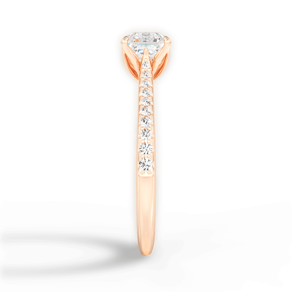 Danielle Asscher Cut Lab Grown Diamond 18Kt Rose Gold Engagement Ring - View 4