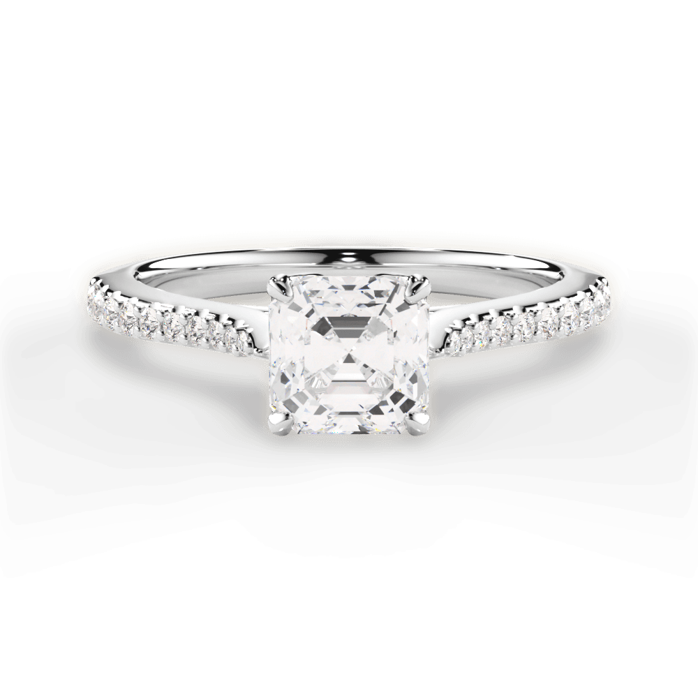 Danielle Asscher Cut Lab Grown Diamond 18Kt White Gold Engagement Ring