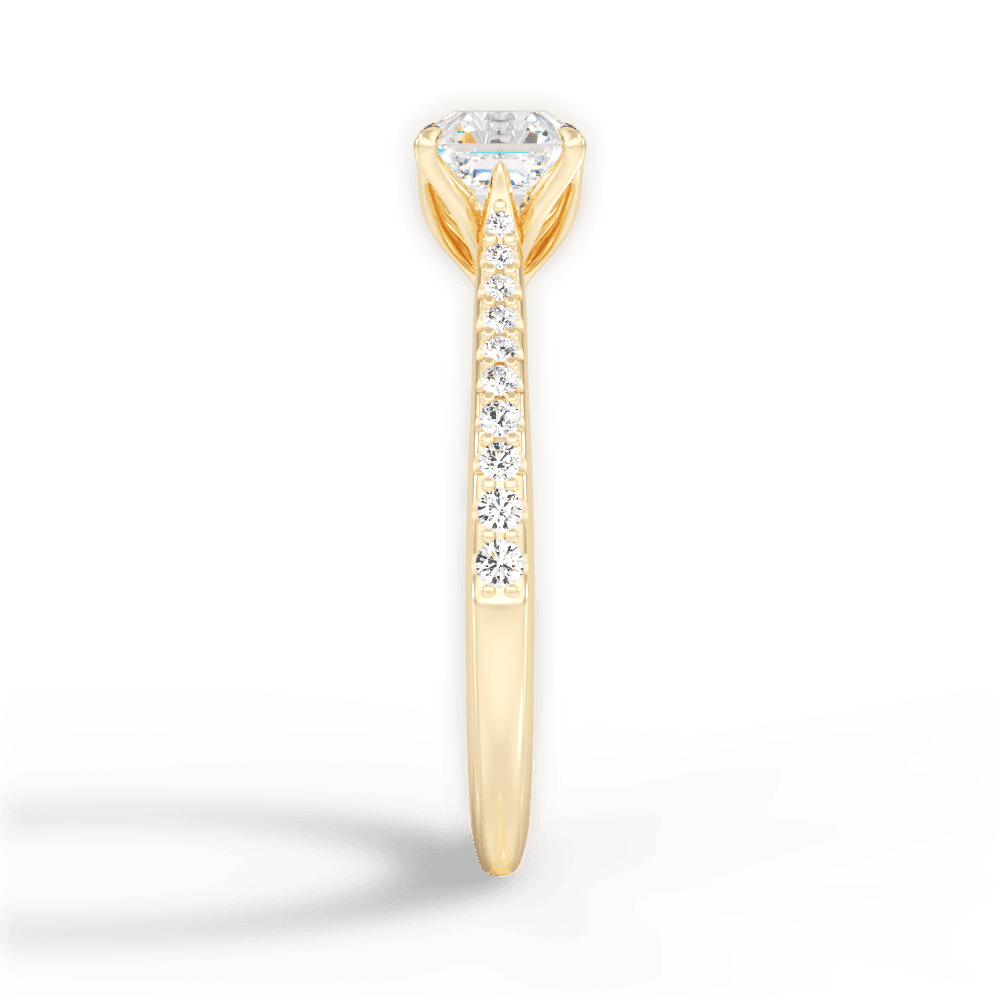 Danielle Asscher Cut Lab Grown Diamond 18Kt Yellow Gold Engagement Ring - View 4