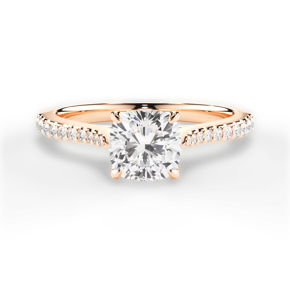 Danielle Cushion Cut Lab Grown Diamond 18Kt Rose Gold Engagement Ring
