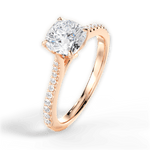 Danielle Cushion Cut Lab Grown Diamond 18Kt Rose Gold Engagement Ring - View 3