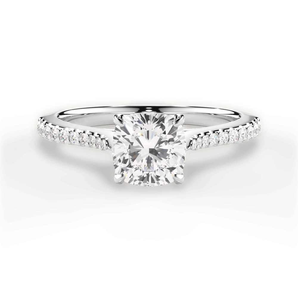 Danielle Cushion Cut Lab Grown Diamond Platinum Engagement Ring