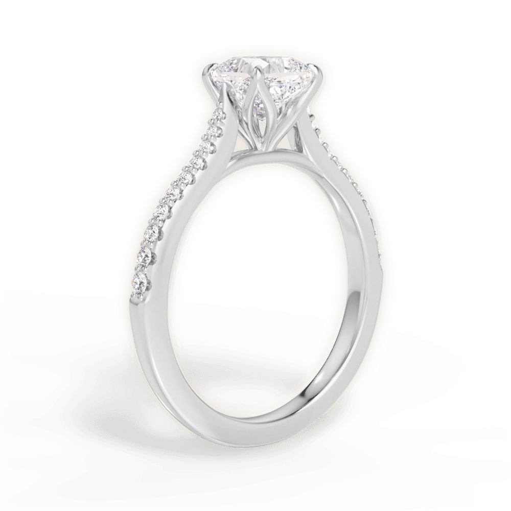 Danielle Cushion Cut Lab Grown Diamond 18Kt White Gold Engagement Ring - View 3