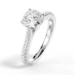 Danielle Cushion Cut Lab Grown Diamond Platinum Engagement Ring - View 4