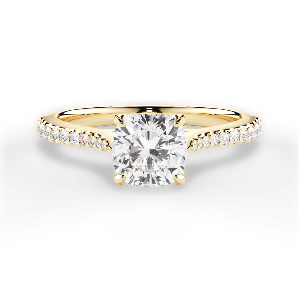 Danielle Cushion Cut Lab Grown Diamond 18Kt Yellow Gold Engagement Ring