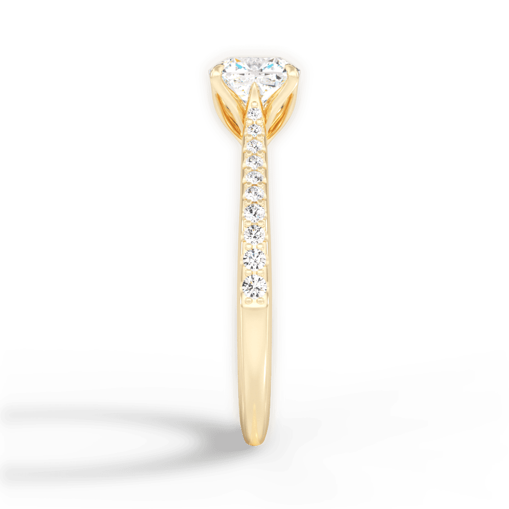 Danielle Cushion Cut Lab Grown Diamond 18Kt Yellow Gold Engagement Ring - View 2