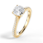 Danielle Cushion Cut Lab Grown Diamond 18Kt Yellow Gold Engagement Ring - View 3
