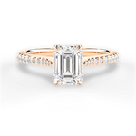 Danielle Emerald Cut Lab Grown Diamond 18Kt Rose Gold Engagement Ring