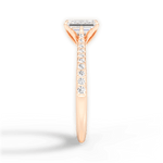 Danielle Emerald Cut Lab Grown Diamond 18Kt Rose Gold Engagement Ring - View 3