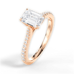 Danielle Emerald Cut Lab Grown Diamond 18Kt Rose Gold Engagement Ring - View 4