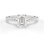 Danielle Emerald Cut Lab Grown Diamond Platinum Engagement Ring