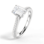Danielle Emerald Cut Lab Grown Diamond 14Kt White Gold Engagement Ring - View 4