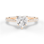 Danielle Heart Cut Lab Grown Diamond 18Kt Rose Gold Engagement Ring