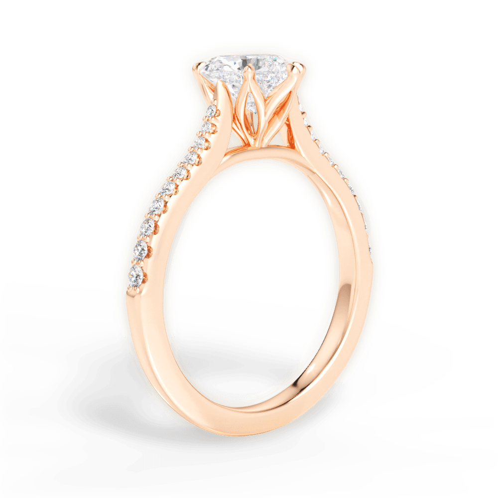 Danielle Heart Cut Lab Grown Diamond 18Kt Rose Gold Engagement Ring - View 3