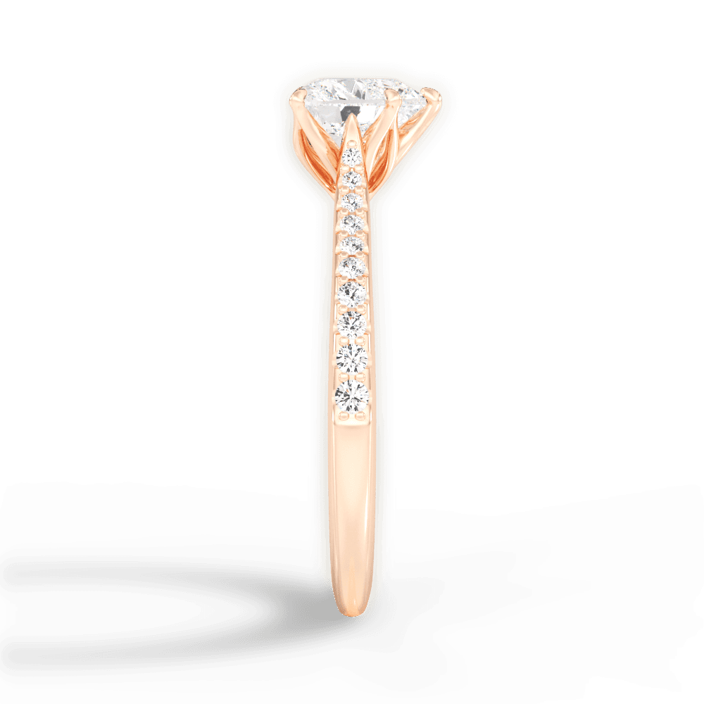 Danielle Heart Cut Lab Grown Diamond 18Kt Rose Gold Engagement Ring - View 4
