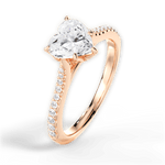 Danielle Heart Cut Lab Grown Diamond 18Kt Rose Gold Engagement Ring - View 2