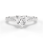 Danielle Heart Cut Lab Grown Diamond Platinum Engagement Ring