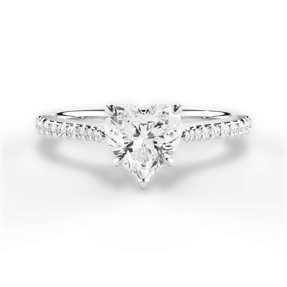 Danielle Heart Cut Lab Grown Diamond Platinum Engagement Ring