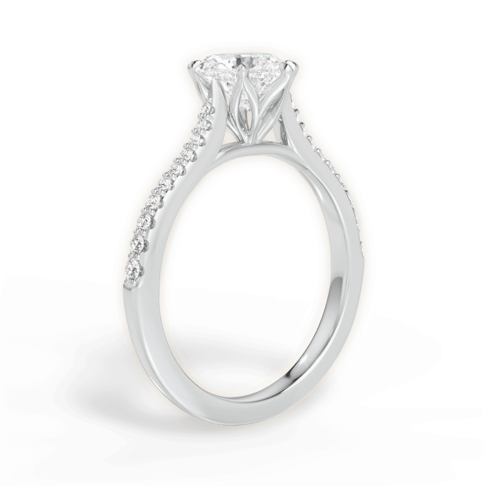 Danielle Heart Cut Lab Grown Diamond 14Kt White Gold Engagement Ring - View 3