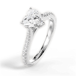 Danielle Heart Cut Lab Grown Diamond 18Kt White Gold Engagement Ring - View 4