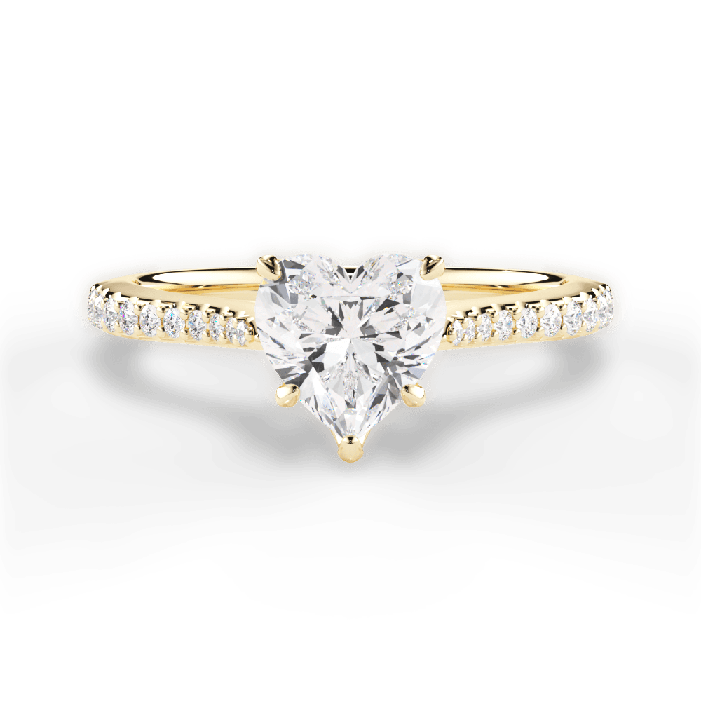 Danielle Heart Cut Lab Grown Diamond 18Kt Yellow Gold Engagement Ring
