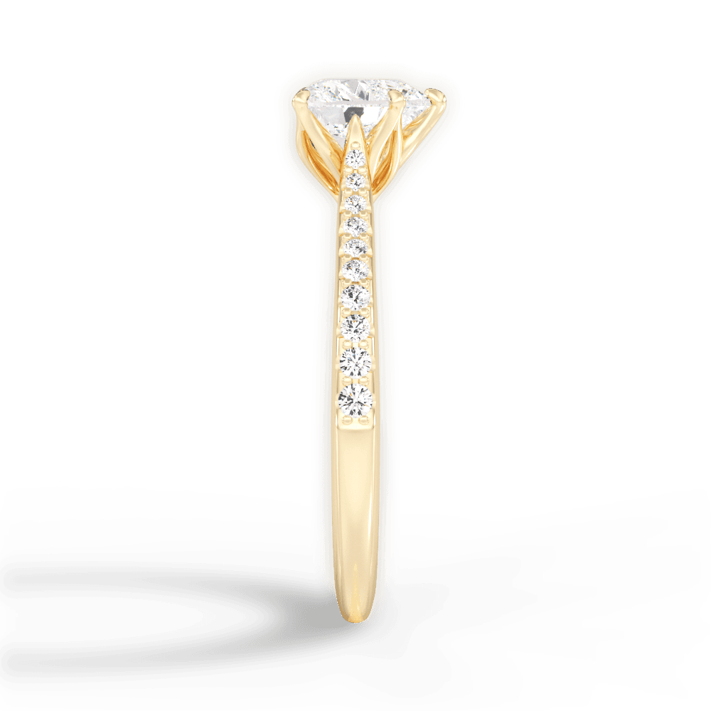 Danielle Heart Cut Lab Grown Diamond 18Kt Yellow Gold Engagement Ring - View 2