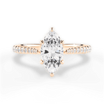 Danielle Marquise Cut Lab Grown Diamond 18Kt Rose Gold Engagement Ring